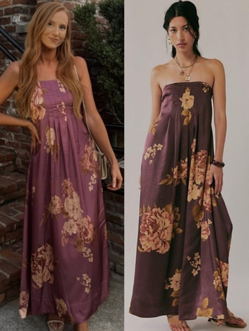 Free People Botanical Maxi Dress in Wine Combo